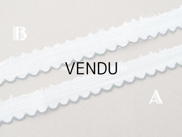 画像10: アンティーク スカラップトリム 刺繍入り ホワイト&ブラック 1.3cm幅  (10)