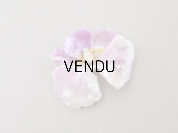画像5: アンティーク ベルベット製 布花 アイボリー＆薄紫 (5)