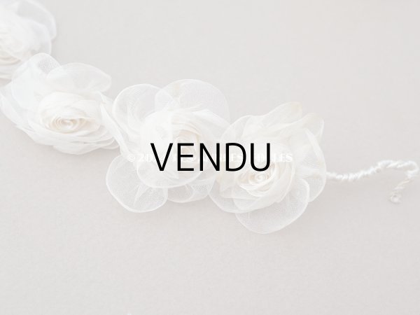 画像6: アンティーク シルクシフォンの薔薇の花冠 ティアラ (6)