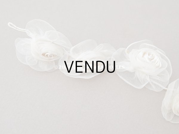 画像10: アンティーク シルクシフォンの薔薇の花冠 ティアラ (10)