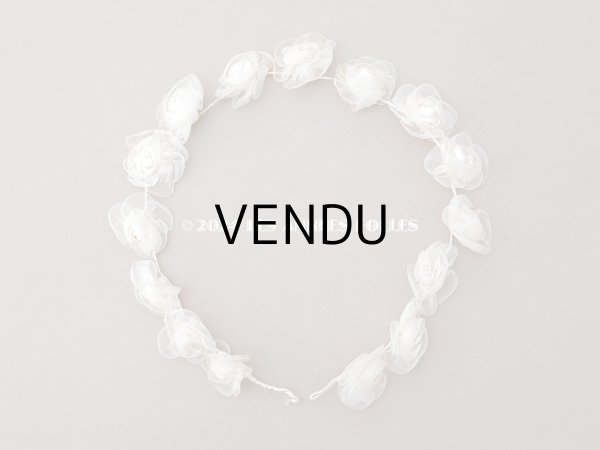 画像4: アンティーク シルクシフォンの薔薇の花冠 ティアラ (4)