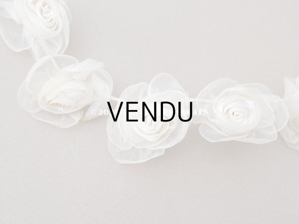 画像9: アンティーク シルクシフォンの薔薇の花冠 ティアラ (9)