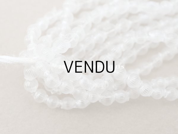 画像4: アンティーク スフレビーズ ライン入り クリア 3mm 吹きガラス製ビーズ (4)