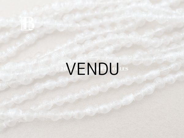 画像6: アンティーク スフレビーズ ライン入り クリア 3mm 吹きガラス製ビーズ (6)