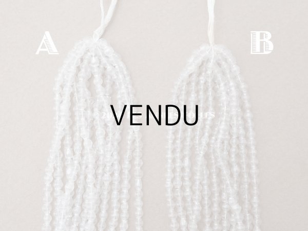 画像10: アンティーク スフレビーズ ライン入り クリア 3mm 吹きガラス製ビーズ (10)