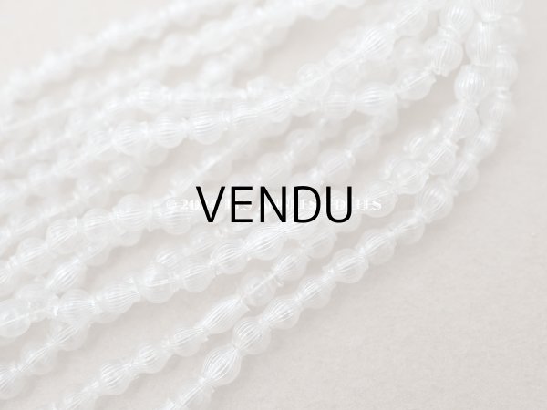 画像7: アンティーク スフレビーズ ライン入り クリア 3mm 吹きガラス製ビーズ (7)