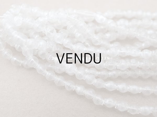 画像8: アンティーク スフレビーズ ライン入り クリア 3mm 吹きガラス製ビーズ (8)