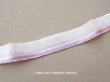 画像1: アンティーク シルク製  リボン メタル糸 & ベルベットの縁取り スモーキーパープル 幅2.7cm (1)