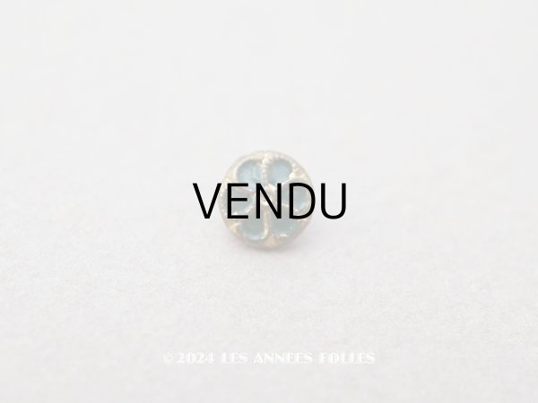 画像1: アンティーク 極小 エナメルボタン 花 6mm  (1)