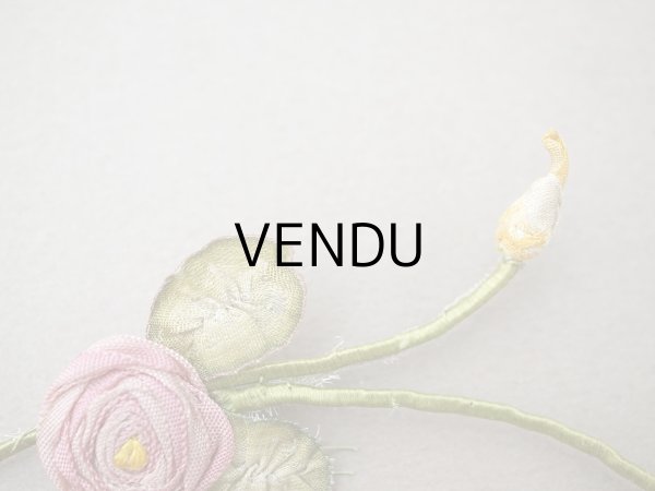 画像6: アンティーク 大きなロココモチーフ シルク製 (6)