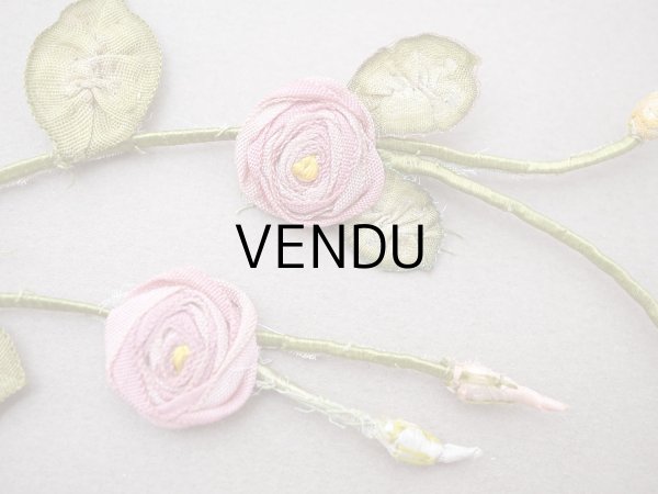 画像4: アンティーク 大きなロココモチーフ シルク製 (4)