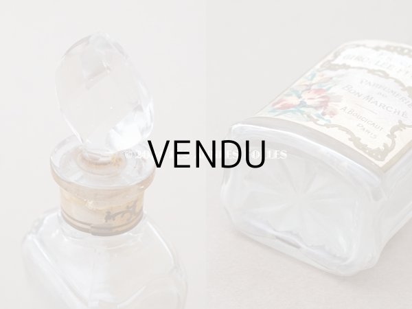 画像6: アンティーク 香水瓶 パウダーピンクのラベル ESSENCE GIROFLEE FLEUR - AU BON MARCHE - (6)