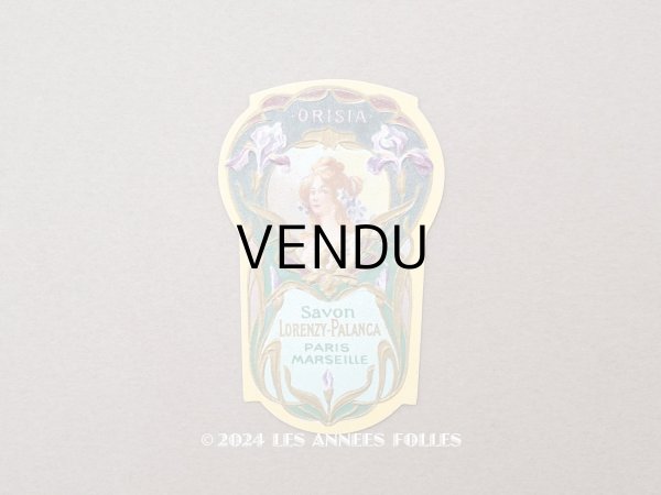 画像1: アンティーク アイリスのソープラベル SAVON ORISIA - LORENZY PALANCA - (1)