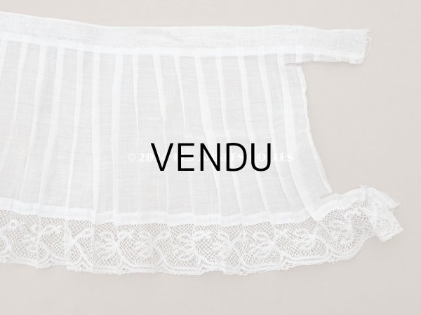 画像11: 1900年頃 アンティーク 幅広 ドレスパーツ プリーツ レース付き 1.56m 幅17.5cm コットンオーガンジー (11)