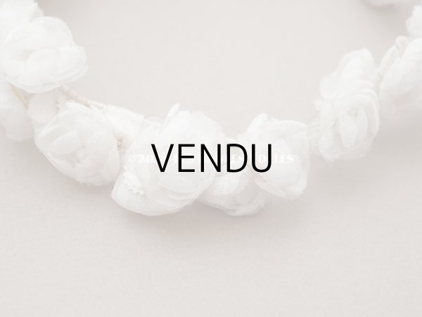 画像9: アンティーク コットンオーガンジーの薔薇の花冠 ティアラ (9)