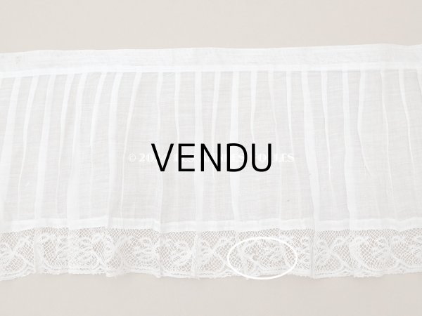 画像9: 1900年頃 アンティーク 幅広 ドレスパーツ プリーツ レース付き 1.56m 幅17.5cm コットンオーガンジー (9)