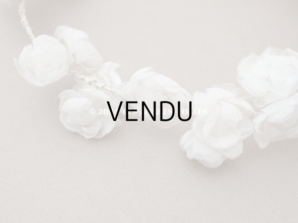画像4: アンティーク コットンオーガンジーの薔薇の花冠 ティアラ (4)