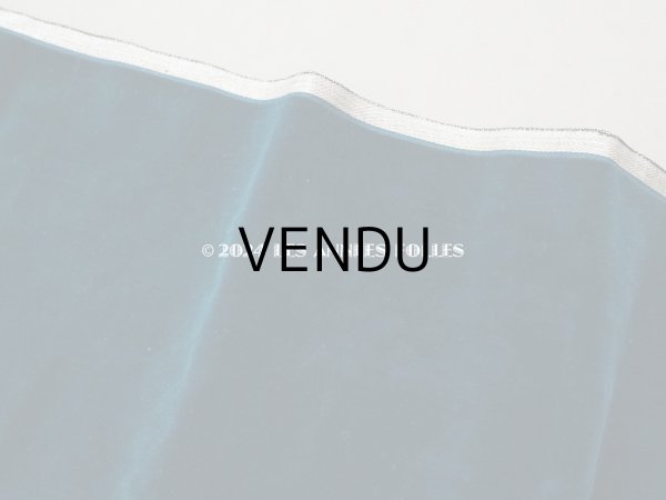 画像4: 19世紀末 アンティーク シルク製 ベルベット 生地 ブルーグリーン ファブリック 45×100cm　 (4)