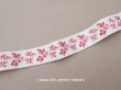 画像1: 19世紀末 アンティーク 花模様 ジャガード織リボン 87cm 2.4cm幅   (1)