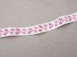 画像2: 19世紀末 アンティーク 花模様 ジャガード織リボン 87cm 2.4cm幅   (2)