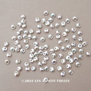 画像: アンティーク ゼラチン製 スフレ スパンコール 100ピースのセット 約5mm シルバー ラウンド型