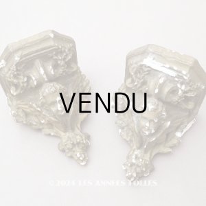 画像: *蚤の市*19世紀末 天使の石膏の小さな飾り棚 2点セット ウォールシェルフ アンティーク