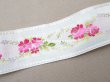 画像2: 19世紀 アンティーク シルク製 リボン ピンクの薔薇 (2)