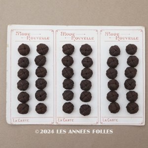 画像: 【クリスマスセール2024対象外】アンティーク リネンのくるみボタン チョコレートブラウン 11〜12mm 36ピース