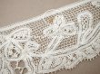 画像8: アンティーク レース 花とリボンのガーランド 手編みのボビンレース＆ニードルレース 1.4m 生成り (8)