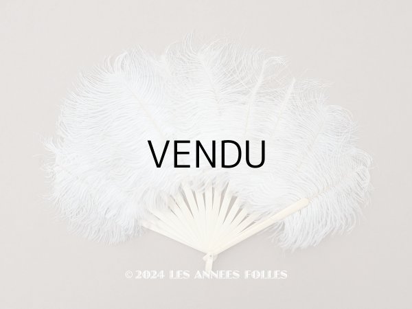 画像1: アンティーク ドール用 フェザーのファン 扇子 (1)