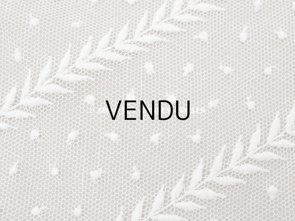 画像4: 【クリスマスセール2024対象外】アンティーク ドット刺繍入り チュールレース  生成り 43×100cm (4)