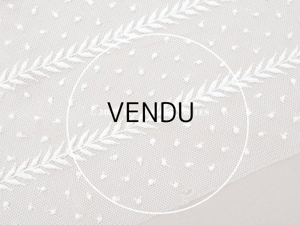 画像8: 【クリスマスセール2024対象外】アンティーク ドット刺繍入り チュールレース  生成り 43×100cm (8)