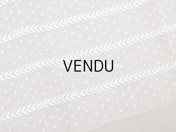 画像3: 【クリスマスセール2024対象外】アンティーク ドット刺繍入り チュールレース  生成り 43×100cm (3)
