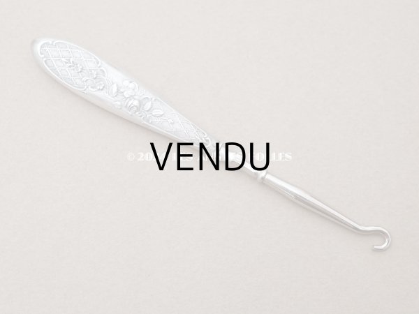 画像4: 【クリスマスセール2024対象外】アンティーク シルバー製 薔薇のかぎ針 クロシェ  (4)