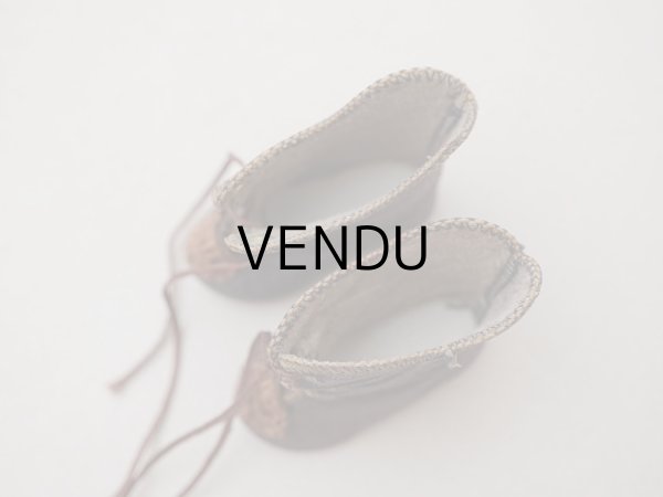 画像8: 【クリスマスセール2024対象外】19世紀末 アンティーク ドールシューズ レザー ダークブラウン L.I. 約4.8cm (8)