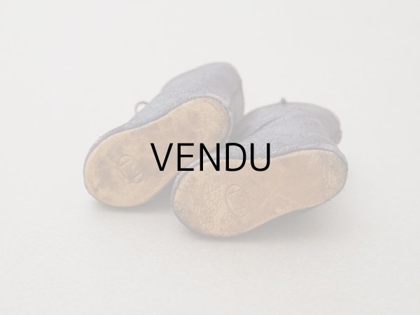 画像4: 【クリスマスセール2024対象外】19世紀末 アンティーク ドールシューズ レザー ダークブラウン L.I. 約4.8cm (4)