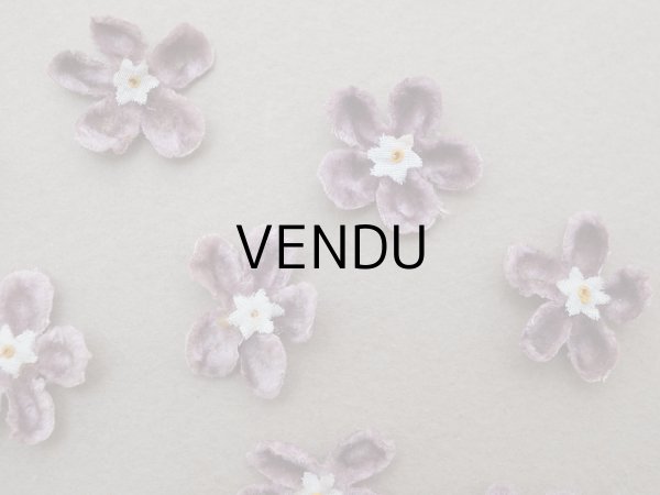 画像2: アンティーク 布花 ベルベットの花びら 9〜10ピースのセット グレイッシュパープル 18mm (2)