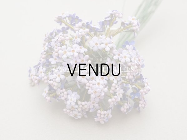 画像3: アンティーク 大きなブーケ ラヴェンダー色 小さな勿忘草の布花 200輪 ラベル付き  (3)