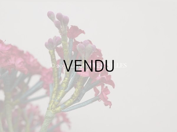 画像6: アンティーク 大きなブーケ ラズベリーピンク 小さな布花 165輪 ラベル付き  (6)