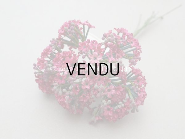 画像3: アンティーク 大きなブーケ ラズベリーピンク 小さな布花 165輪 ラベル付き  (3)