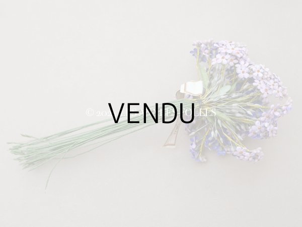 画像9: アンティーク 大きなブーケ ラヴェンダー色 小さな勿忘草の布花 200輪 ラベル付き  (9)