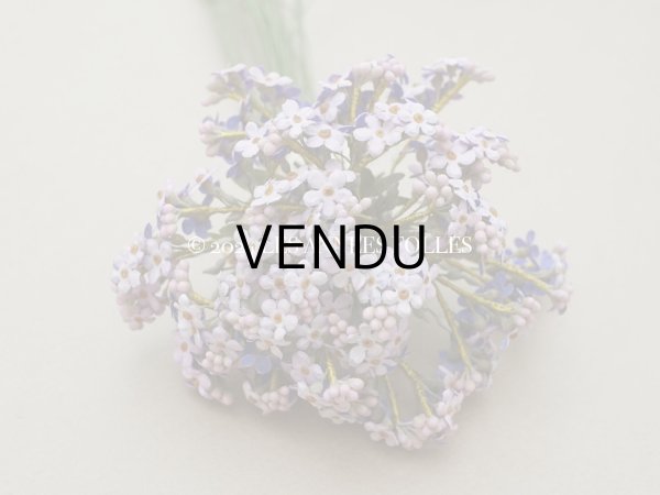 画像10: アンティーク 大きなブーケ ラヴェンダー色 小さな勿忘草の布花 200輪 ラベル付き  (10)