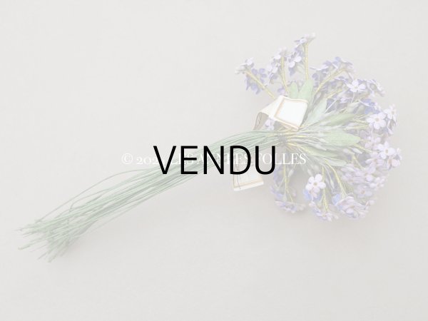 画像6: アンティーク 大きなブーケ ラヴェンダー色 小さな勿忘草の布花 200輪 ラベル付き  (6)