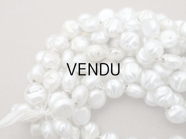 画像4: アンティーク スフレビーズ バロック シルバー 8mm 吹きガラス製ビーズ  (4)