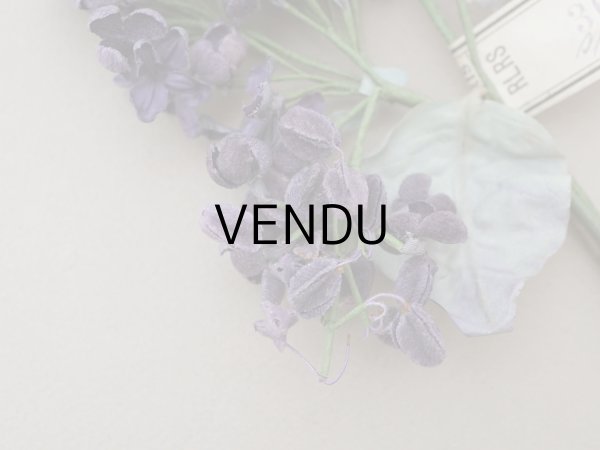 画像9: アンティーク ライラックの大きな布花 紫 ラベル付きシルク＆ベルベット (9)