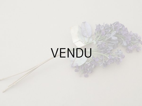 画像4: アンティーク ライラックの大きな布花 紫 ラベル付きシルク＆ベルベット (4)