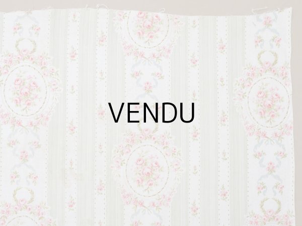 画像8: アンティーク  薔薇のメダイヨン ファブリック 79×91cm (8)