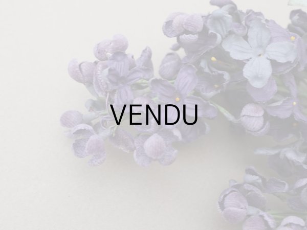 画像11: アンティーク ライラックの大きな布花 紫 ラベル付きシルク＆ベルベット (11)