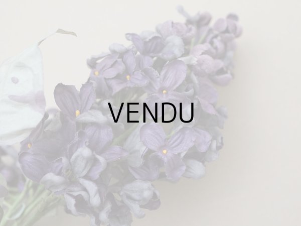 画像12: アンティーク ライラックの大きな布花 紫 ラベル付きシルク＆ベルベット (12)