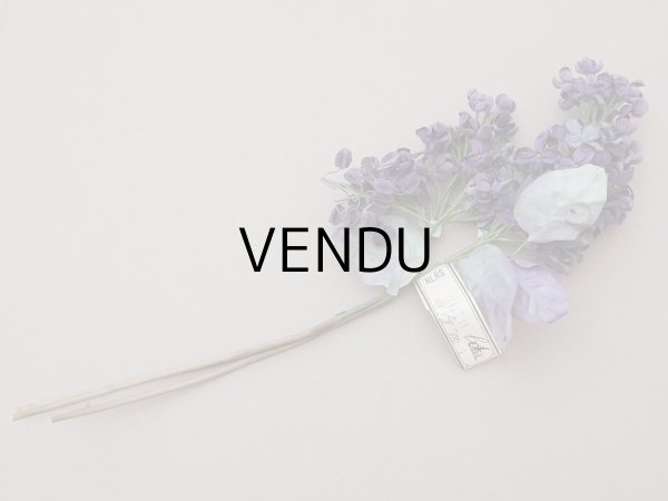 画像3: アンティーク ライラックの大きな布花 紫 ラベル付きシルク＆ベルベット (3)